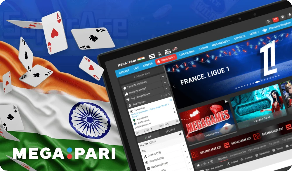 Megapari website for casino games and sports betting in India